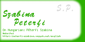 szabina peterfi business card
