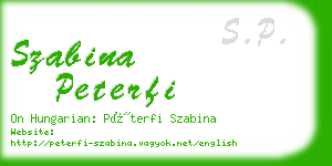 szabina peterfi business card